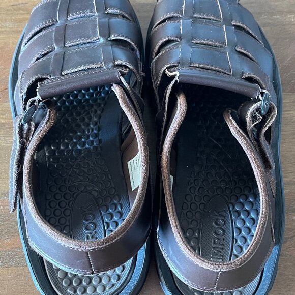 Rimrock Mens Fisherman Sandals Brown Leather Hook Loop Adjustable Strap Size 12 - Picture 6 of 10